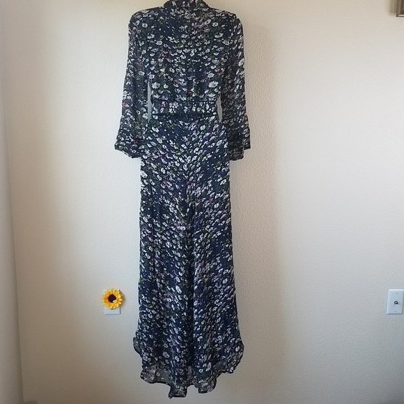 Ganni Floral Print Georgette Wrap Dress - Picture 6 of 12